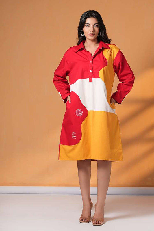 'KHALNAYAK' Oversized Cotton Shirt Dress