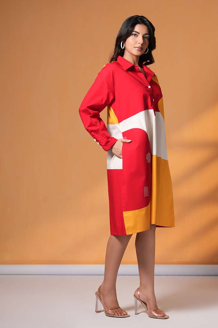 'KHALNAYAK' Oversized Cotton Shirt Dress