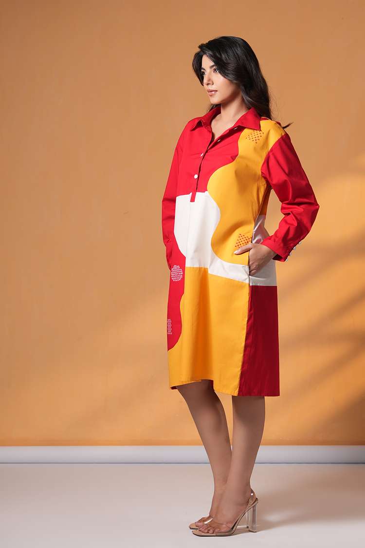 'KHALNAYAK' Oversized Cotton Shirt Dress