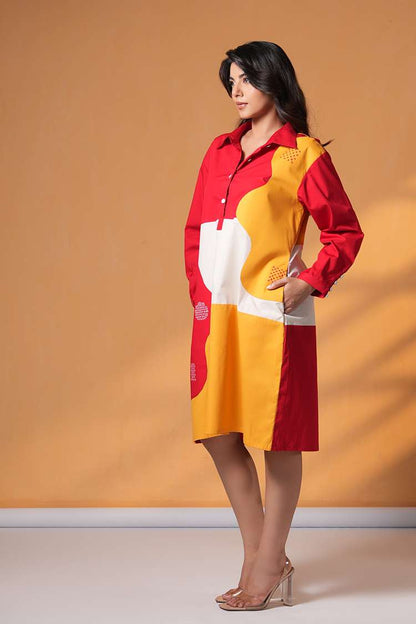 'KHALNAYAK' Oversized Cotton Shirt Dress