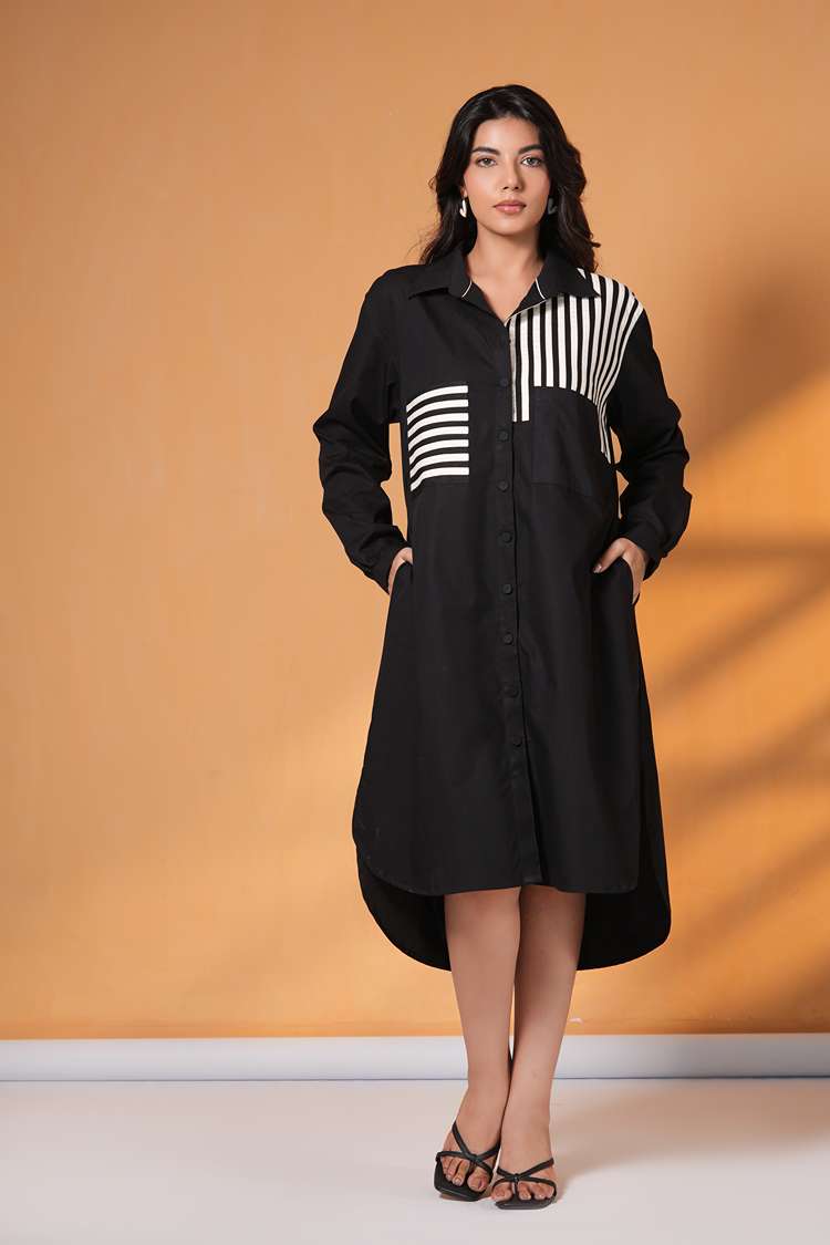 'SHARABI' Oversized Cotton Shirt Dress