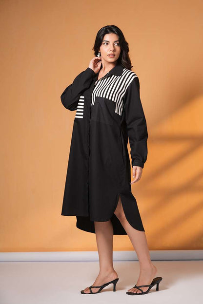 'SHARABI' Oversized Cotton Shirt Dress