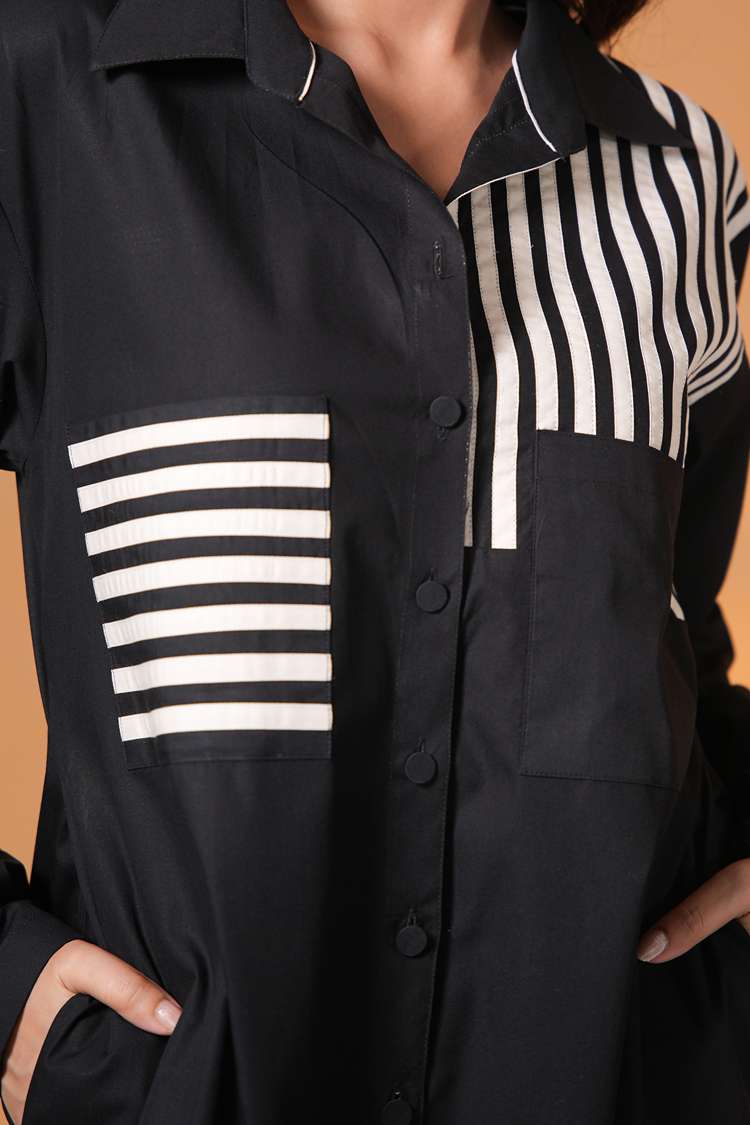 'SHARABI' Oversized Cotton Shirt Dress