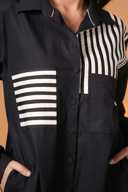 'SHARABI' Oversized Cotton Shirt Dress