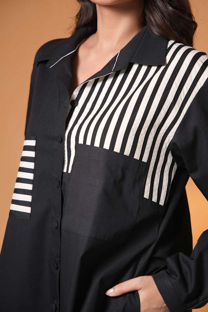 'SHARABI' Oversized Cotton Shirt Dress