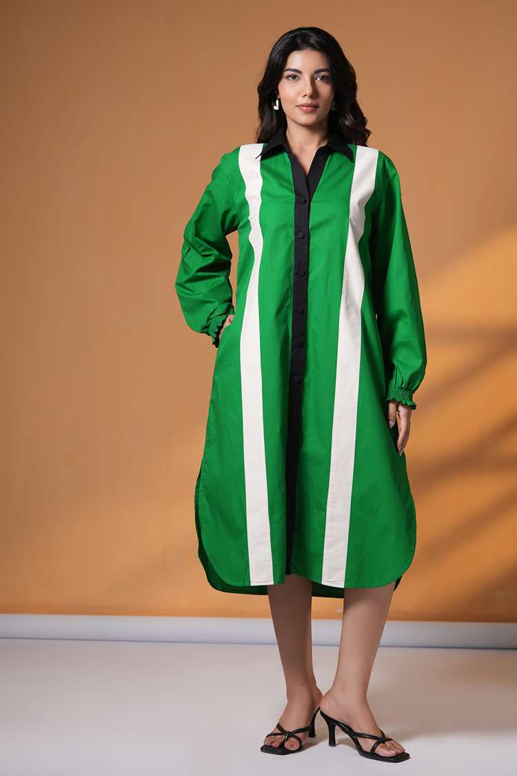 'BADHSHAH' Oversized Cotton Shirt Dress