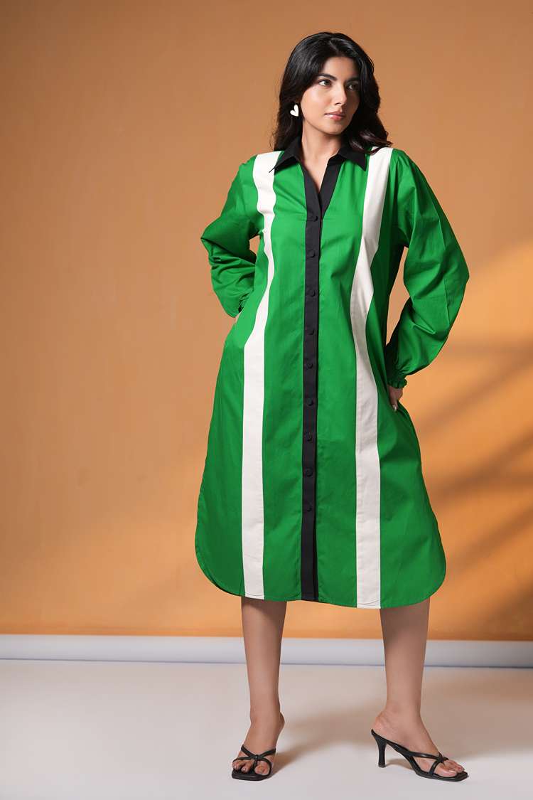 'BADHSHAH' Oversized Cotton Shirt Dress