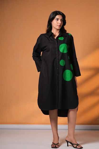 'BASANTI' Oversized Cotton Shirt Dress
