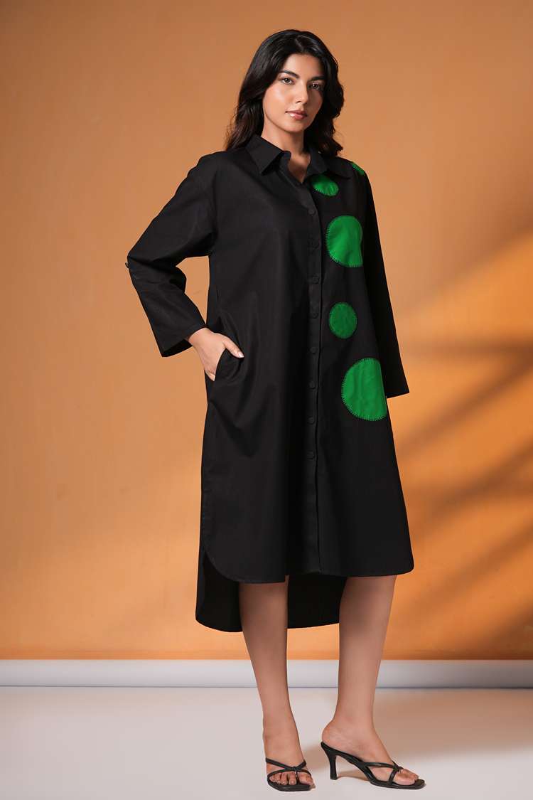 'BASANTI' Oversized Cotton Shirt Dress