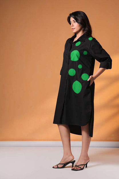 'BASANTI' Oversized Cotton Shirt Dress