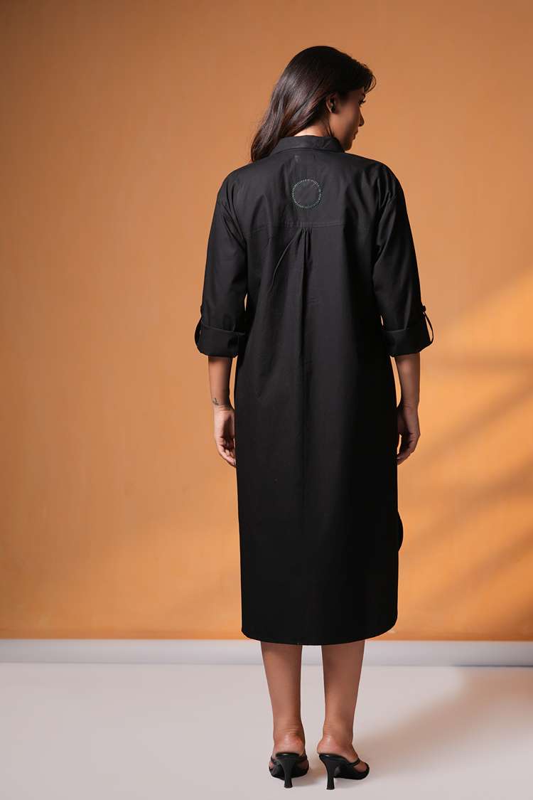 'BASANTI' Oversized Cotton Shirt Dress