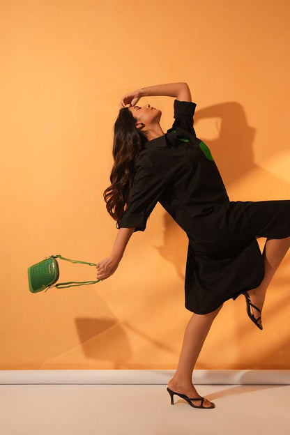 'BASANTI' Oversized Cotton Shirt Dress