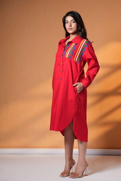 'MOGAMBO' Oversized Cotton Shirt Dress