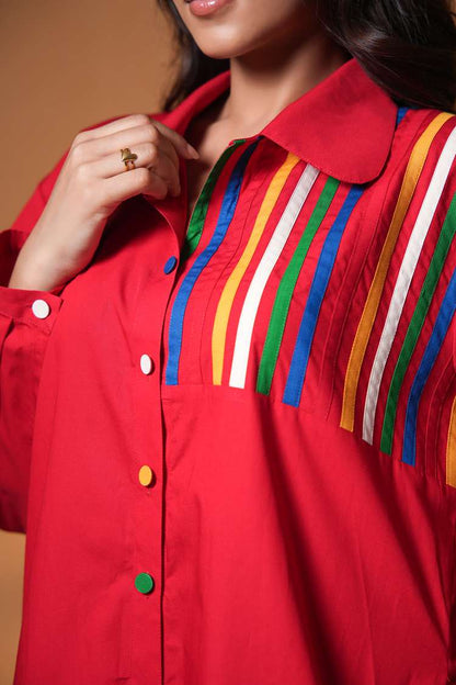 'MOGAMBO' Oversized Cotton Shirt Dress