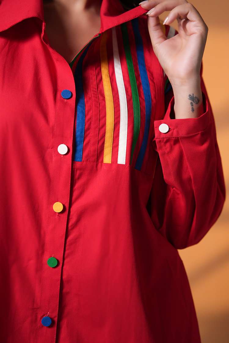 'MOGAMBO' Oversized Cotton Shirt Dress