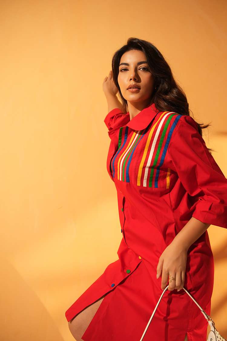 'MOGAMBO' Oversized Cotton Shirt Dress
