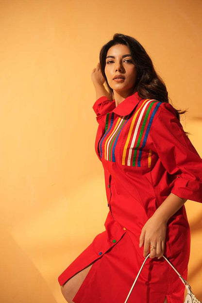 'MOGAMBO' Oversized Cotton Shirt Dress