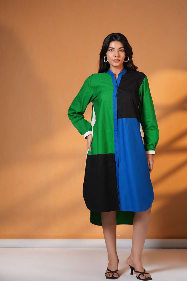 'MUNNA BHAI' Oversized Cotton Shirt Dress