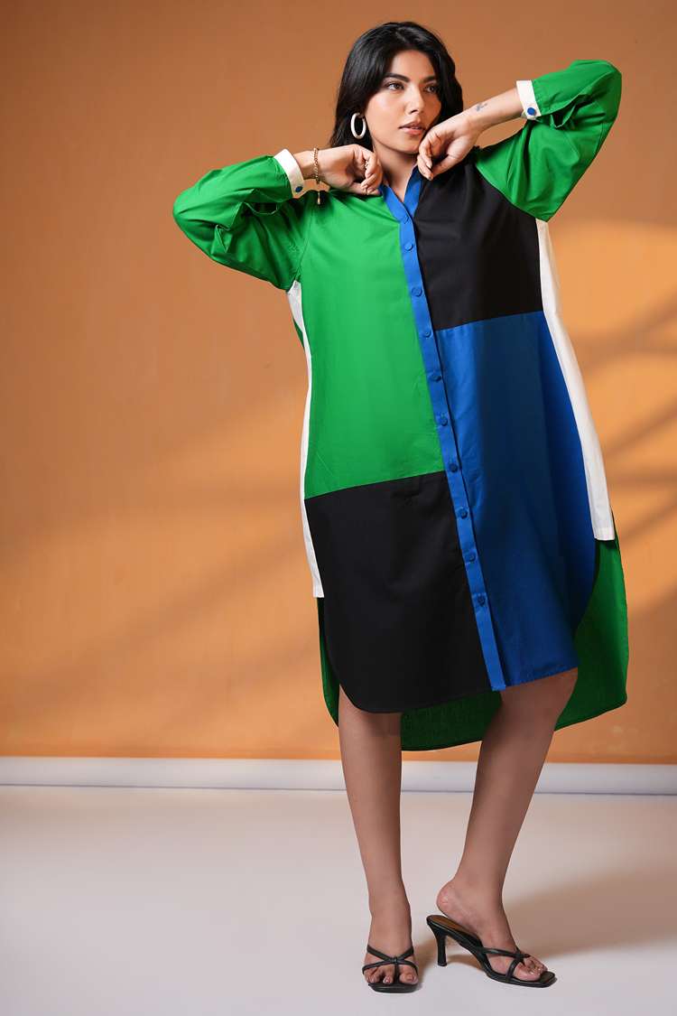 'MUNNA BHAI' Oversized Cotton Shirt Dress
