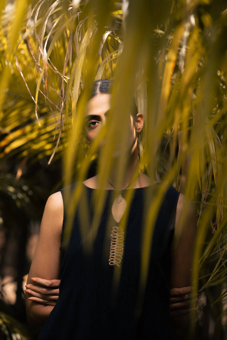 'BACK TO GRASSROOTS' Black Handwoven Cotton Dress