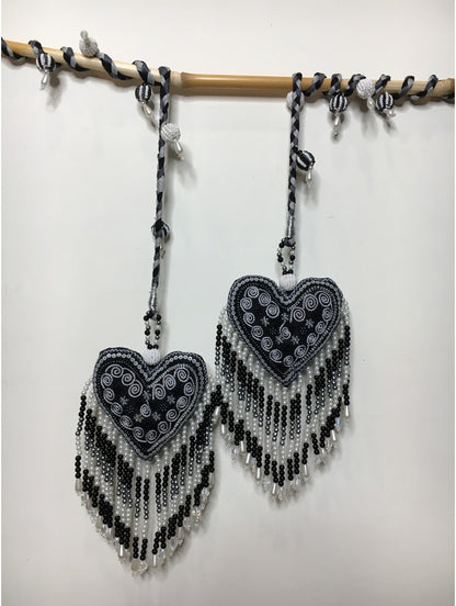 'DILAFROZ' Black & Gray Hand Crafted Tassels