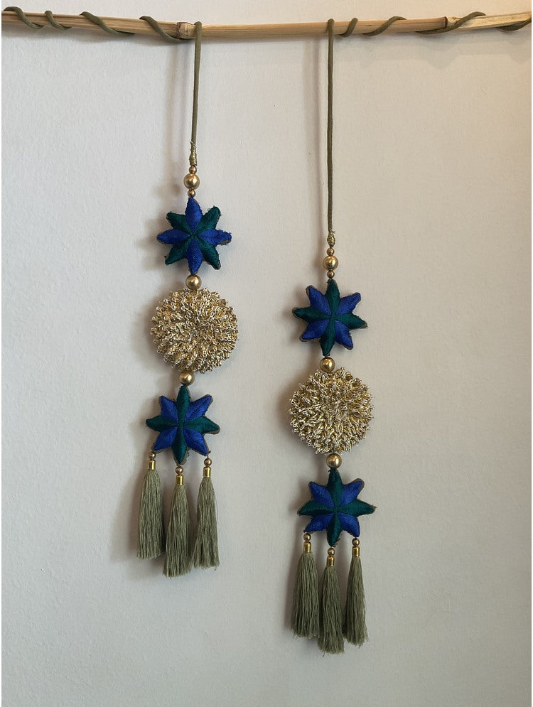 'PUSHP' Olive green Hand Crafted Tassels