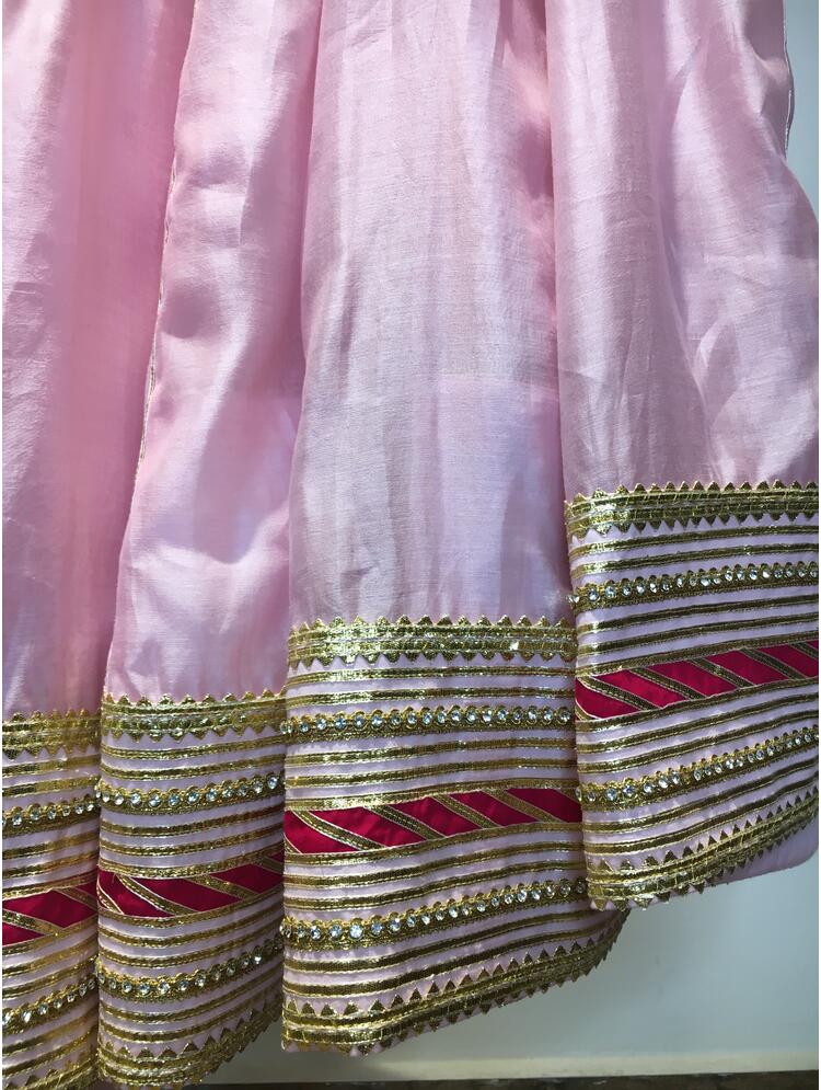 'MALIKA' Baby Pink Handloom Chanderi Silk Kalidar Ghaghra