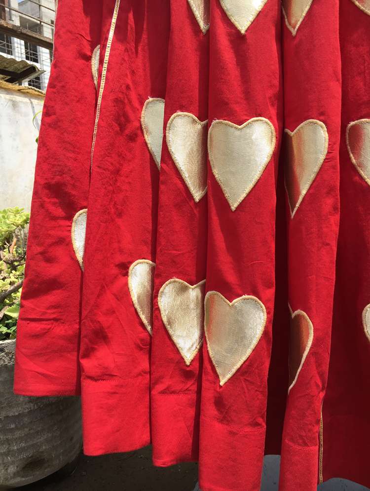 'ABHILASHA' Red Mulmul Cotton Kalidar Ghaghra