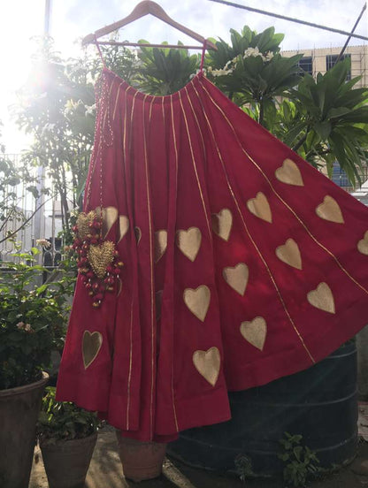 'PADMAVATI' Rani Pink Mulmul Cotton Kalidar Ghaghra