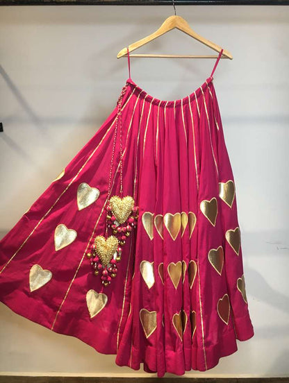 'PADMAVATI' Rani Pink Mulmul Cotton Kalidar Ghaghra