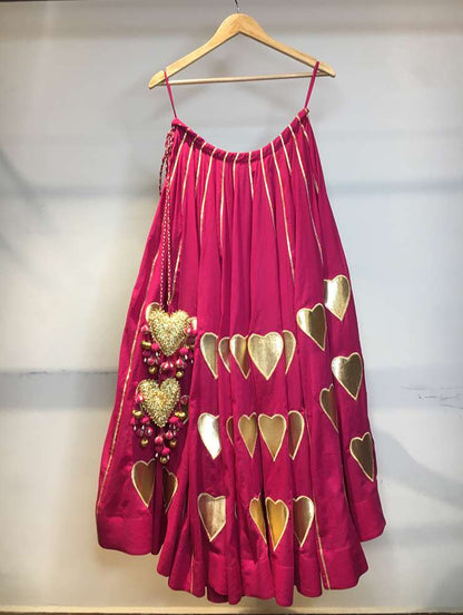 'PADMAVATI' Rani Pink Mulmul Cotton Kalidar Ghaghra