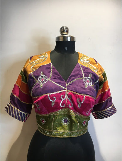 'CHAMELI' Multicolor Handloom Chanderi Silk Blouse