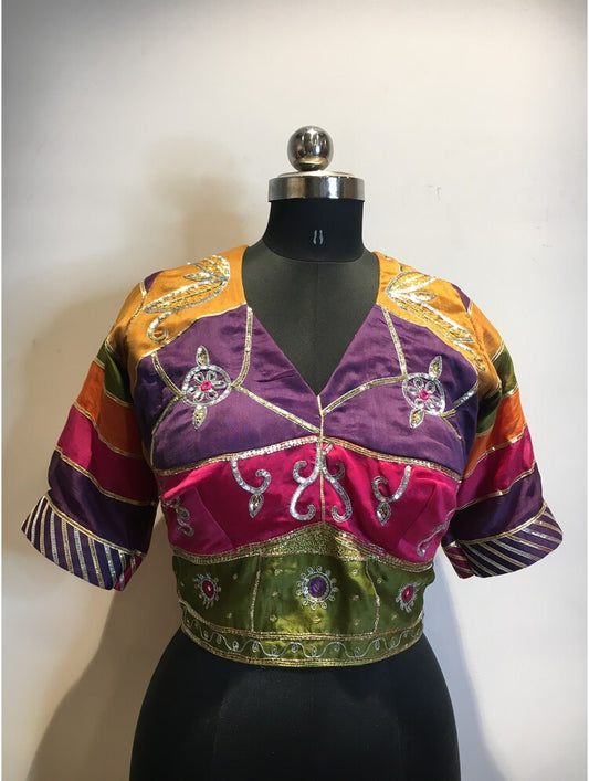 'CHAMELI' Multicolor Handloom Chanderi Silk Blouse