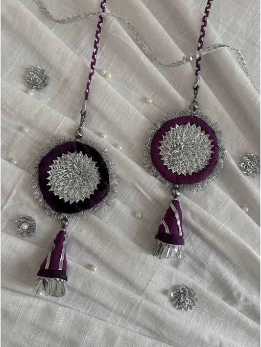 'GULABO' Purple Hand Crafted Tassels