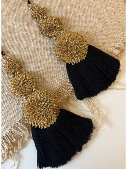 'KOKILA' Black Hand Crafted Tassels
