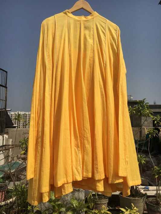 Studio Sample - 'PARINDA' Sunshine Yellow Cotton Mulmul Dress