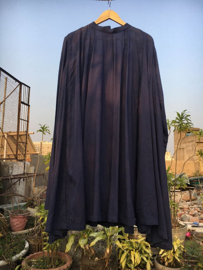 Studio Sample - 'PARINDA' Navy Blue Cotton Mulmul Dress