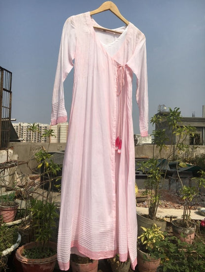 Studio Sample - 'WRAP ME IN' Baby Pink  Mulmul Cotton Dress