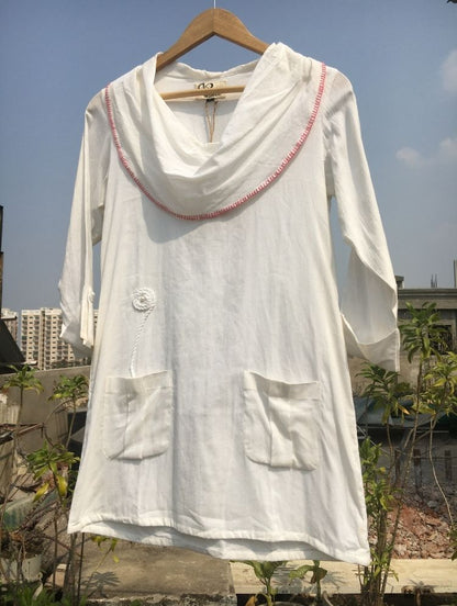 Studio Sample - 'IRIS' Off White Mulmul Cotton Top