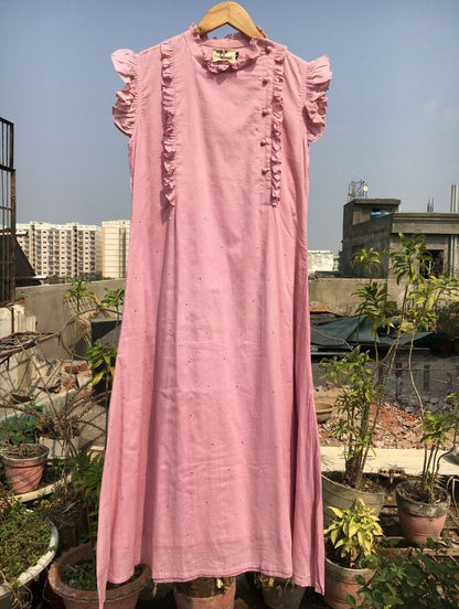 Studio Sample - 'SUNBEAM' Pale Chestnut Mulmul Cotton Dress