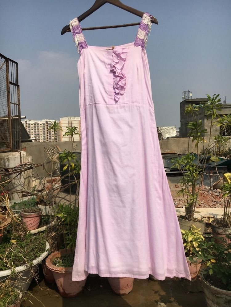 Studio Sample - 'THE ICEBERG' Lavendar Mulmul Cotton Dress
