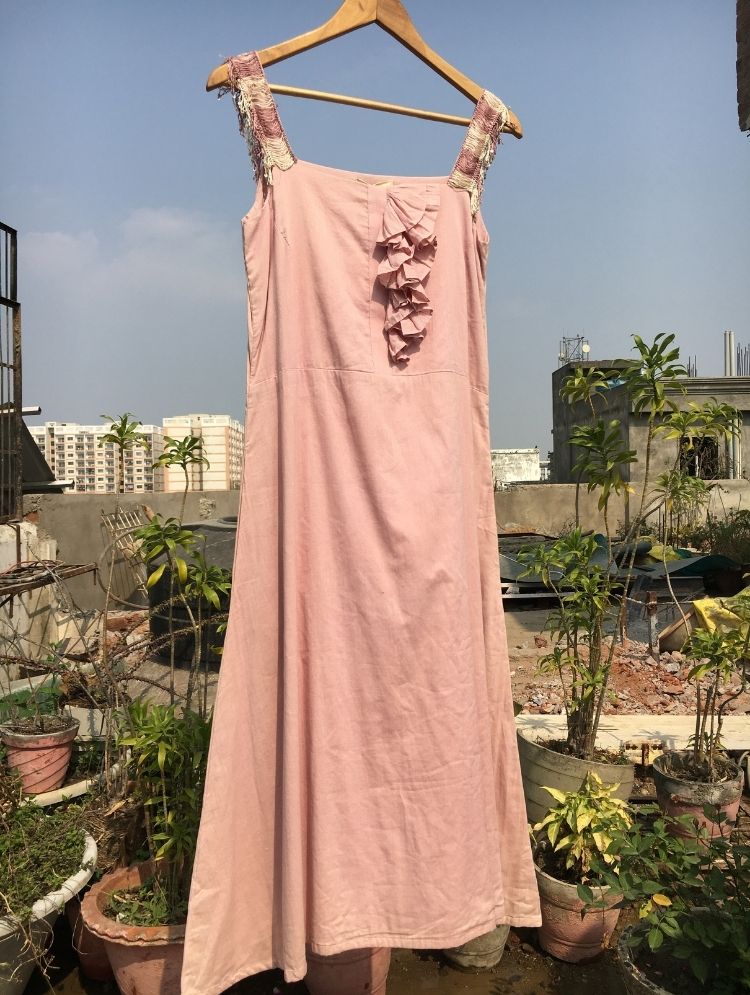 Studio Sample - 'THE ICEBERG' Pale Chestnut Mulmul Cotton Dress