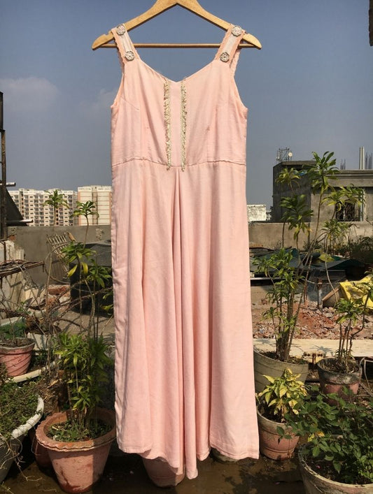 Studio Sample - 'ROSEMARY' Blush Pink Mulmul Cotton Dress
