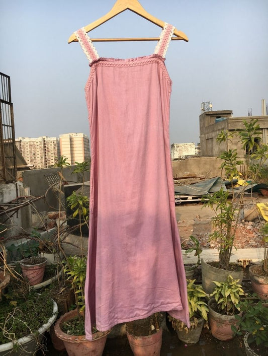 Studio Sample - 'TAKE IT EASY' Pale Chestnut Mulmul Cotton Dress