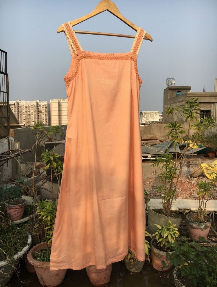 Studio Sample - 'TAKE IT EASY' Rusty Rose Mulmul Cotton Dress