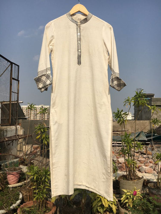 Studio Sample - 'THE PRISM' Ivory Organic Cotton Kurta