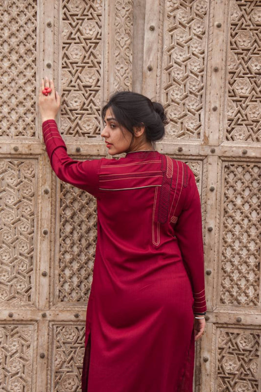 'THE BACK DRAMA' Cambric Kurta