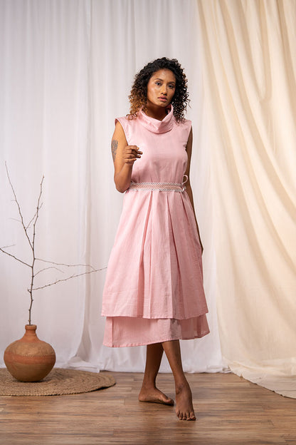 'SERENDIPITY' Hazelnut Mulmul Cotton Dress