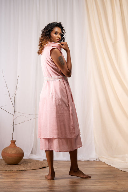 'SERENDIPITY' Hazelnut Mulmul Cotton Dress