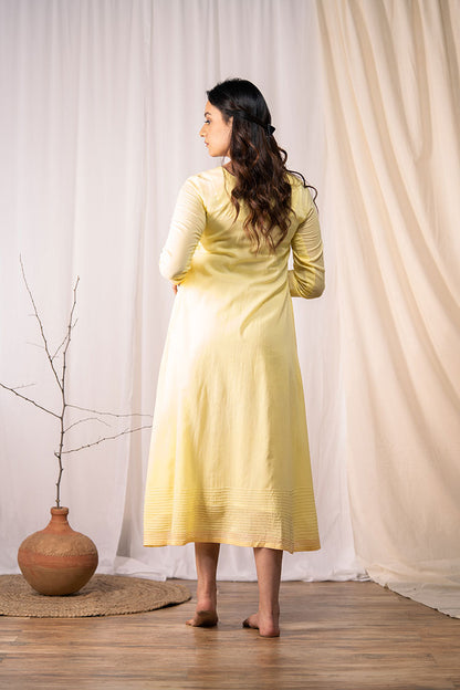 'WRAP ME IN' Pastel Yellow Mulmul Cotton Dress